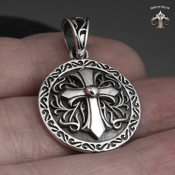 Biker Celtic Cross Pendant Sterling Silver Knights Templar Jewelry 3 - Biker Jewelry Club Sinister Silver Co.