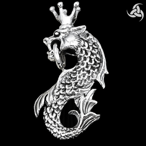 Huge Heavy Midgard Serpent Pendant Sterling Silver Norse Jewelry 2 - Biker Jewelry Club Sinister Silver Co.