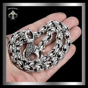 Sterling Silver Biker Lion Head Wallet Chain