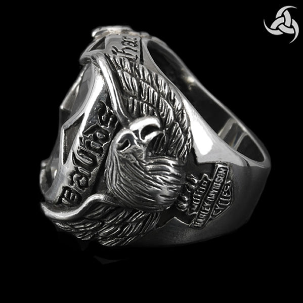 アクセサリー MOTO silver ring / Eagle ring RC 4 Sterling Silver Double Eagle Biker Ring – Biker Jewelry Club